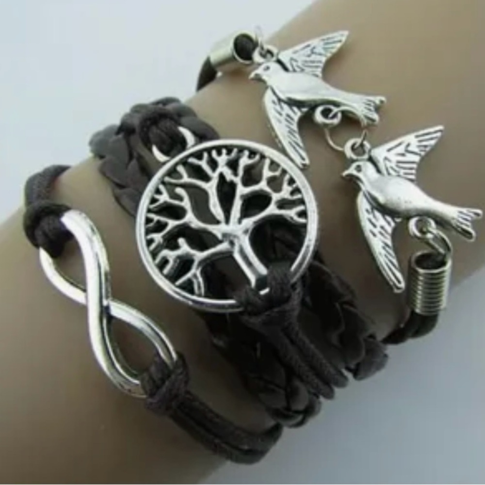 Tree of Life, Infinity & Dove Wrap Bracelet